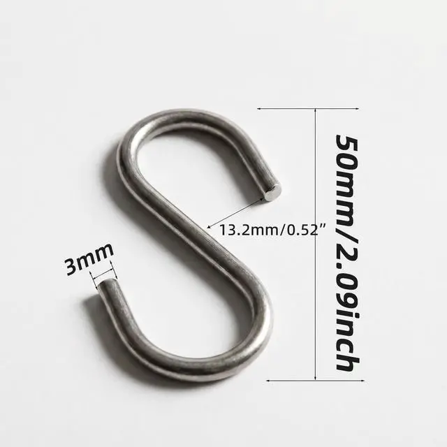 Alt view image 2 of 5 - 24 Pcs 2 Inch 304 Stainless Steel S Hooks, Multipurpose S Shaped Hardware Accessories for DIY Crafts, Jewelry Making, Home Organization, Daily Items and Hanging Supplies
