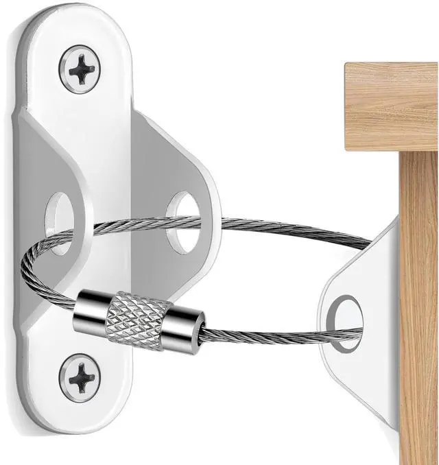 Main image of Furniture Anchors (10 Packs) Anti Tip Furniture Anchors for Baby Proofing, Furniture Wall Anchor Earthquake Straps for Furniture Dresser Wall Safety Anchor Furniture Fasteners to Wall, White