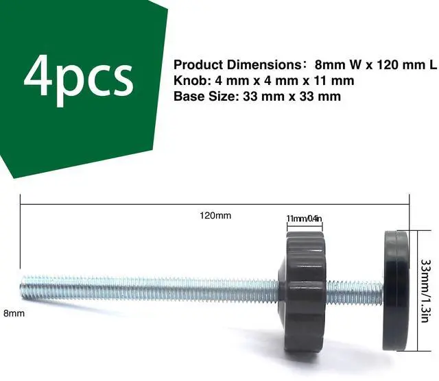 Alt view image 3 of 7 - 4 Pack 8MM Baby Gates Threaded Spindle Rod, Replacement Parts Kits | Extra Long Wall Mounting Accessories Screws Rods Adapter Bolts for Pet & Dog Pressure Mounted Safety Gates