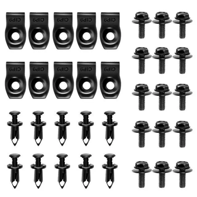 Main image of GRC-70 35PCS Engine Under Cover Splash Shield Guard Body Bolts Bumper Fender Liner Push Retainer Fastener Rivet Clips , black
