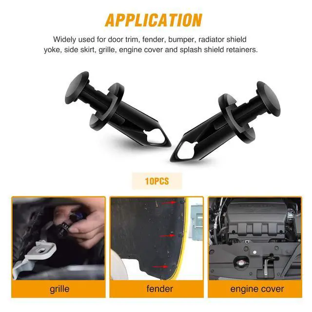 Alt view image 6 of 7 - GRC-70 35PCS Engine Under Cover Splash Shield Guard Body Bolts Bumper Fender Liner Push Retainer Fastener Rivet Clips , black