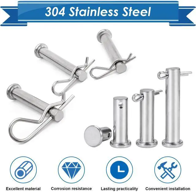 Alt view image 5 of 6 - 220Pcs Cotter Pins Assortment Kit 304 Stainless Steel 13 Sizes Cotter Pins & R Clips Cotter Pin Set for Hitch Pin Lock Systems