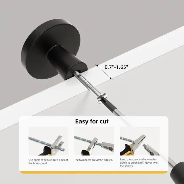 Alt view image 3 of 7 - 5 Pack Matte Black Cabinet Knobs for Kitchen Dresser Drawers | Dresser Knobs, Zinc Alloy, Closet Knobs, Bathroom Cabinet Knobs, Easy Installation, Screws Included