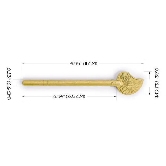 Alt view image 3 of 7 - HP Bird Tail Brass Key Pins, 2-Pack, 4.3 in | Set of 2 solid brass replacement keys with bird-tail bow, 4.37 x 0.83 x 0.2 in; for Chinese cabinet faceplates.