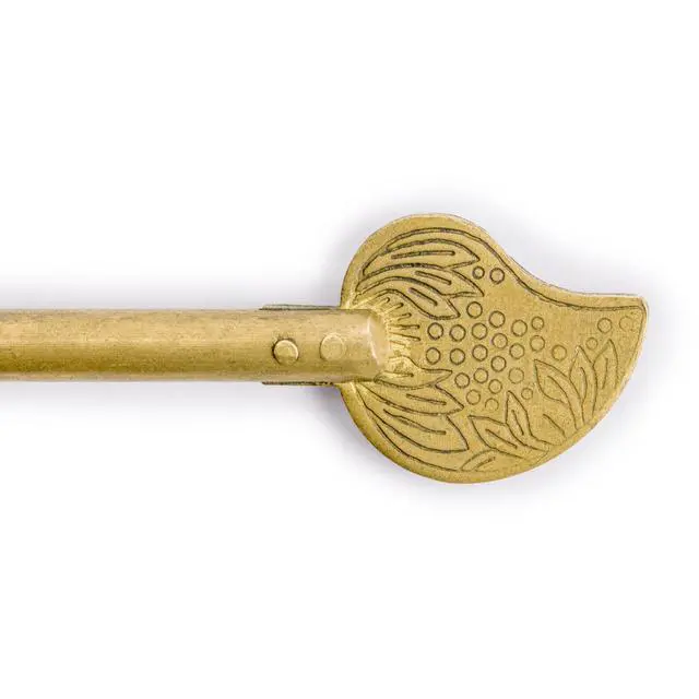 Alt view image 5 of 7 - HP Bird Tail Brass Key Pins, 2-Pack, 4.3 in | Set of 2 solid brass replacement keys with bird-tail bow, 4.37 x 0.83 x 0.2 in; for Chinese cabinet faceplates.