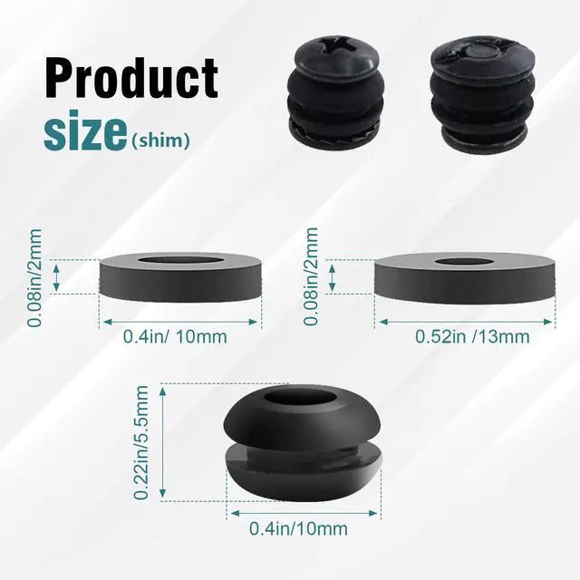 Alt view image 4 of 7 - Holster Hardware,Screws for Knife Sheaths,Anti-Slip Teeth,1/4 Inch,20 Sets | Anti-Slip Teeth.Comes with 20*Phillips Truss Heads, 20*Open Slotted Post Fasteners,60*Rubber Washers/Spacers