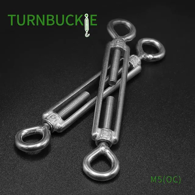 Alt view image 2 of 7 - Jamiikury 3PCS M5 Eye & Eye Turnbuckle 304 Stainless Steel Turnbuckle Wire Rope Tension Heavy Duty Turnbuckles for Cable Railing Wire Rope Hardware Kit (M5, Eye & Eye)