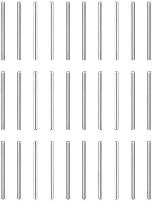 Main image of 50pcs Dowel Pins M2(2mm) x 30mm 304 Stainless Steel Cylindrical Shelf Support Peg Pin Rod Fasten Elements for Metal Devices Wood Furniture DIY Installation, Silver