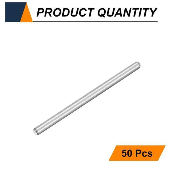 Alt view image 3 of 7 - 50pcs Dowel Pins M2(2mm) x 30mm 304 Stainless Steel Cylindrical Shelf Support Peg Pin Rod Fasten Elements for Metal Devices Wood Furniture DIY Installation, Silver