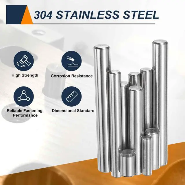 Alt view image 4 of 7 - 50pcs Dowel Pins M2(2mm) x 30mm 304 Stainless Steel Cylindrical Shelf Support Peg Pin Rod Fasten Elements for Metal Devices Wood Furniture DIY Installation, Silver
