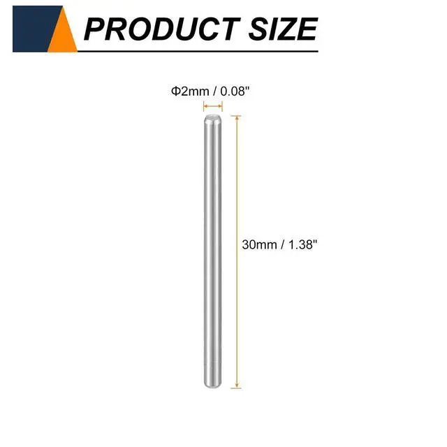 Alt view image 2 of 7 - 50pcs Dowel Pins M2(2mm) x 30mm 304 Stainless Steel Cylindrical Shelf Support Peg Pin Rod Fasten Elements for Metal Devices Wood Furniture DIY Installation, Silver
