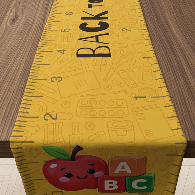 Main image of Back to School Decorations - Welcome Back to School Table Runner | First Day of School Decorations for Home Party Favors & Gifts Supplies