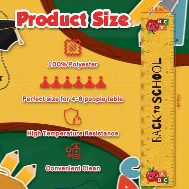 Alt view image 2 of 7 - Back to School Decorations - Welcome Back to School Table Runner | First Day of School Decorations for Home Party Favors & Gifts Supplies