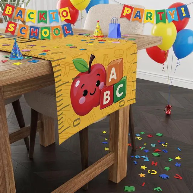 Alt view image 4 of 7 - Back to School Decorations - Welcome Back to School Table Runner | First Day of School Decorations for Home Party Favors & Gifts Supplies