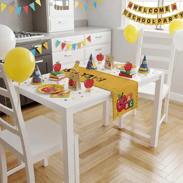 Alt view image 6 of 7 - Back to School Decorations - Welcome Back to School Table Runner | First Day of School Decorations for Home Party Favors & Gifts Supplies