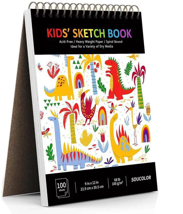 Main image of Sketch Book for Kids, 9" x 12" Kids Sketchbook, Boys & Girls Gift | 100 Sheets Tear-out Acid-Free Drawing Paper |Spiral bound Smooth Paper for Pencils Markers Crayons, Art Supplies for Kids 3+
