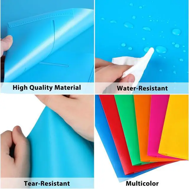 Alt view image 5 of 7 - 6 Pack Plastic Folders with Pockets, Multiple Color, 2 Pocket Folders | Heavy Duty, Letter Size Folders, Business Card Holder, for School, Office