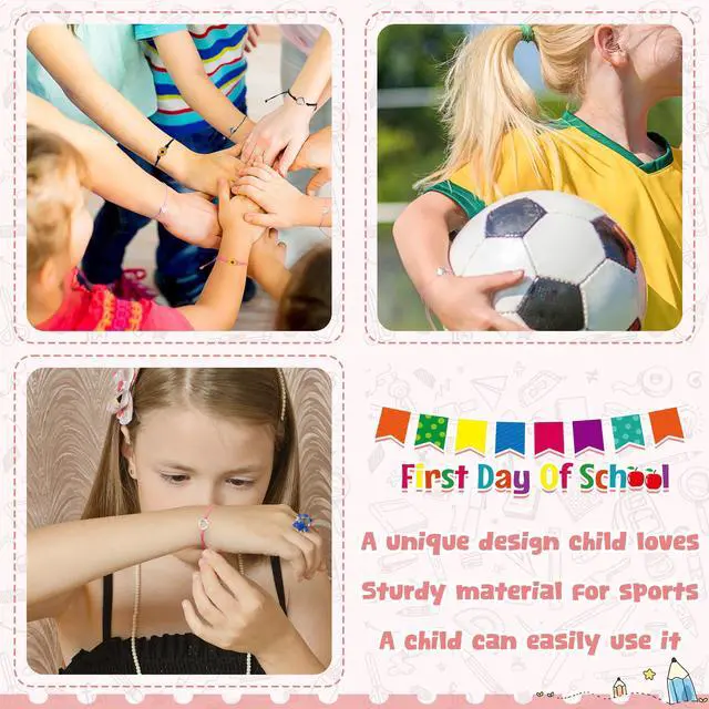 Alt view image 4 of 7 - Kindergarten Bracelet Mommy and Me, 2 PCS Back to School Stuff Heart, Mother Daughter Bracelets Adjustable, Non-Fading Ropes First Day of School Bracelet for Mom Boys Girls Preschool Supplies