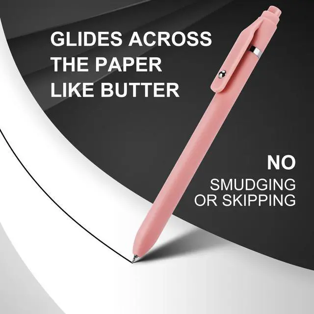 Alt view image 2 of 6 - Gel Pens Black Ink, 7 Pcs 0.5mm Quick Dry Fine Point Smooth Writing Pens, Cute Office School Supplies Gifts for Women Student (7 Pcs Pink - Black Ink) | Cute Office School Supplies Gifts for