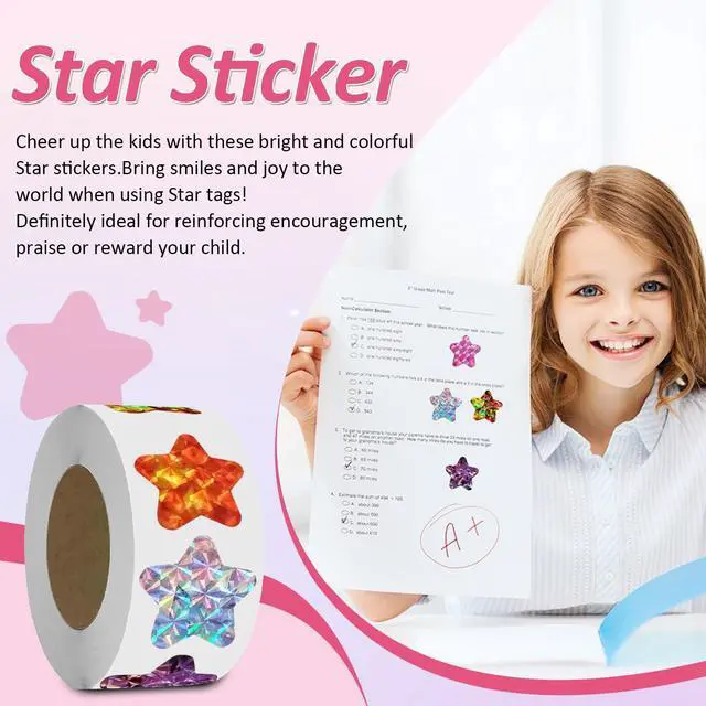 Alt view image 3 of 7 - 700Pcs Star Stickers for Kids Reward, 1 Inch 8 Colored | Sparkly Foil Material Stickers for Student Planner and School Classroom Teacher Supplies