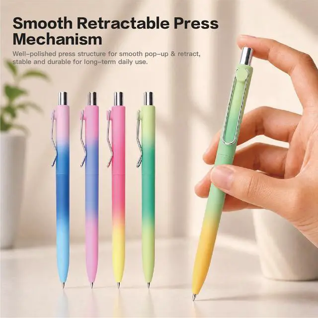 Alt view image 3 of 7 - Cute Pens, Pastel Ballpoint Pens Bulk, Fine Point Smooth Writing Pens, Colorful Pens, Black Ink 1.0 mm Journaling Pen, Office Supplies for Women & Men, Note Taking