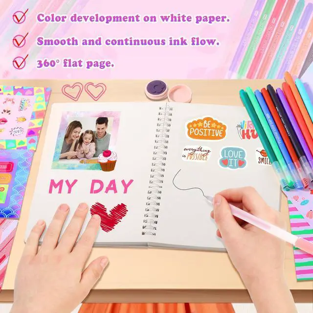 Alt view image 3 of 7 - DIY Journal Kit for Girls,Toys for Ages 8-14 and Birthday Gifts for Girls.