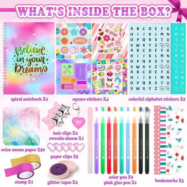 Alt view image 4 of 7 - DIY Journal Kit for Girls,Toys for Ages 8-14 and Birthday Gifts for Girls.