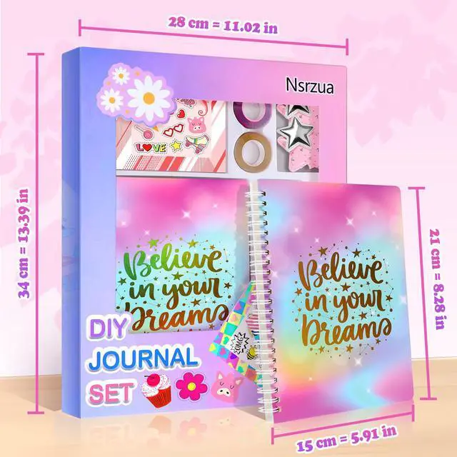 Alt view image 6 of 7 - DIY Journal Kit for Girls,Toys for Ages 8-14 and Birthday Gifts for Girls.