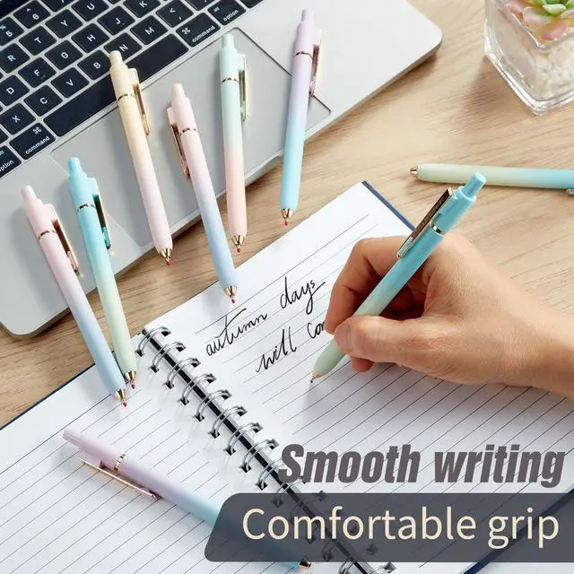 Alt view image 6 of 7 - Cute Gel Pens,5 Pcs 0.7mm Retractable Quick Dry Black Ink Pens | Fine Point Smooth Writing Pens for Nurses,Cute Aesthetic Back-to-School Office School Supplies Gifts for Women & Students