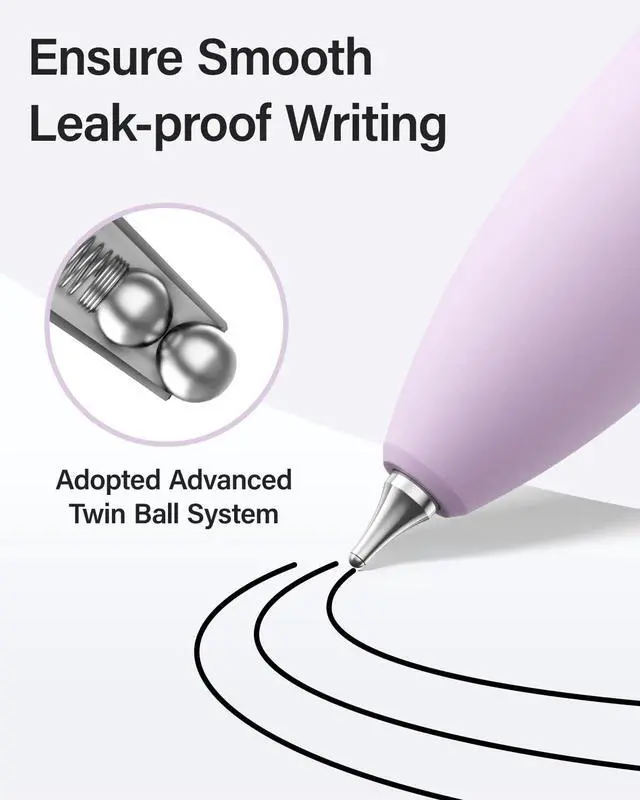 Alt view image 4 of 7 - 8 Pcs Gel Pen-with Fidget Clip, Black Ink, Fine Point(0.5mm) | Smooth Writing, Quick Drying Journaling Pens, Cute School & Office Pens for Gift