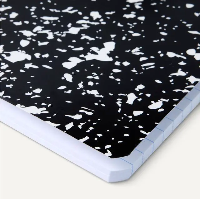 Alt view image 3 of 5 - Composition Notebook, Wide Ruled, 100 Sheets, 9.75" x 7.5", Marble Black, Sturdy Cover with Conversion Charts, for School, Home, and Office Use, 4-Pack