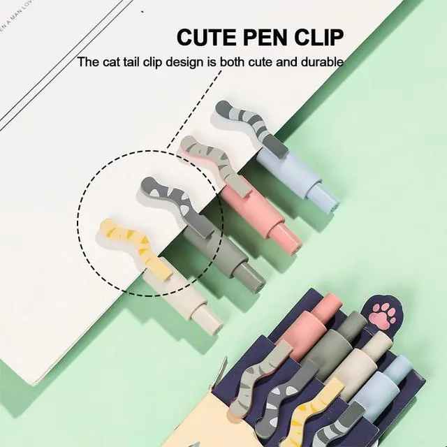 Alt view image 4 of 7 - Cat Pens, 4 Pcs Cute Kawaii Gel Pens, 0.5mm Black Ink Fine Point Retractable Pens, Quick Dry Smooth Writing, Back to School Supplies & Cat Lover Gifts