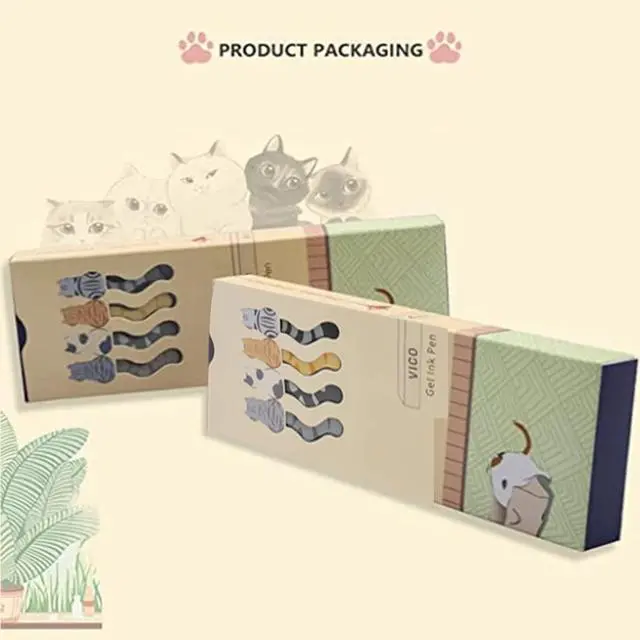 Alt view image 7 of 7 - Cat Pens, 4 Pcs Cute Kawaii Gel Pens, 0.5mm Black Ink Fine Point Retractable Pens, Quick Dry Smooth Writing, Back to School Supplies & Cat Lover Gifts