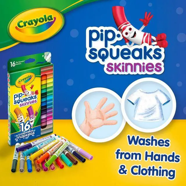 Alt view image 4 of 7 - Pip Squeaks Skinnies Washable Marker Set (16ct), Mini Markers for Toddlers, Thin Coloring Markers for Kids, Spring Crafts Supplies