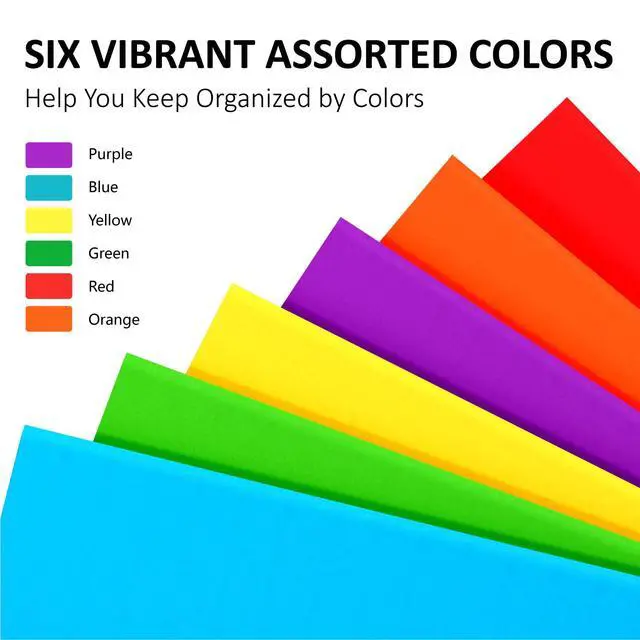 Alt view image 5 of 7 - Folders with Pockets, 6 Pack Assorted Colors, 2 Pocket, Colored File Folder | Fit Letter Size Paper, Heavy Duty Paper Folders, for Documents, Teacher, Kids, Back to School, Office Supplies