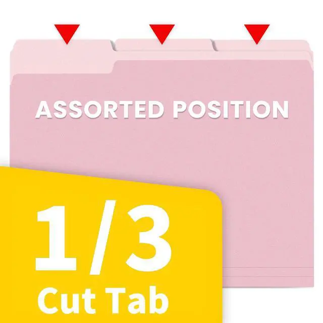 Alt view image 3 of 7 - File Folders, 30 Pack Manilla Folders 8.5 x 11, Colored File Folders Home Office School Supplies for Documents Files Paper, Pink