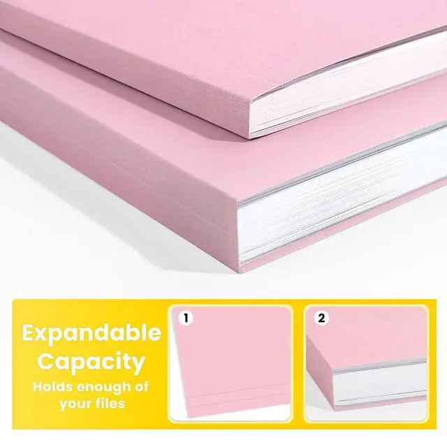 Alt view image 4 of 7 - File Folders, 30 Pack Manilla Folders 8.5 x 11, Colored File Folders Home Office School Supplies for Documents Files Paper, Pink
