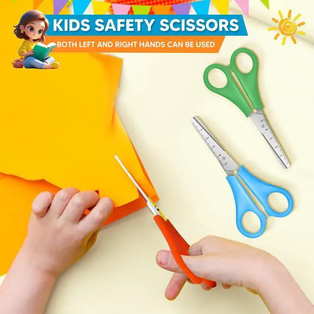 Alt view image 3 of 7 - Kids Scissors Bulk of 12-Pack, Taotree 5" Kid Scissors for School Office | School Supplies, Craft Supplies, Small Blunt Tip Safety for Toddler Child Student Classroom Teacher Scrapbook Scrapbooking