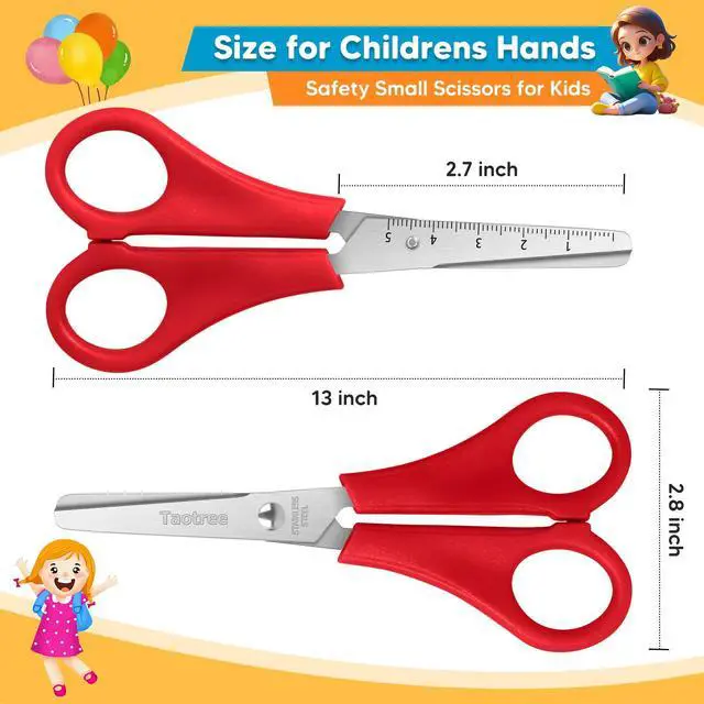 Alt view image 5 of 7 - Kids Scissors Bulk of 12-Pack, Taotree 5" Kid Scissors for School Office | School Supplies, Craft Supplies, Small Blunt Tip Safety for Toddler Child Student Classroom Teacher Scrapbook Scrapbooking