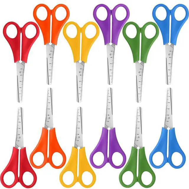 Alt view image 7 of 7 - Kids Scissors Bulk of 12-Pack, Taotree 5" Kid Scissors for School Office | School Supplies, Craft Supplies, Small Blunt Tip Safety for Toddler Child Student Classroom Teacher Scrapbook Scrapbooking