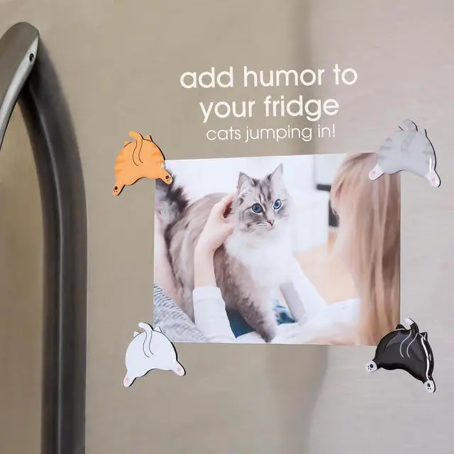 Alt view image 3 of 7 - Cat Butt Kitchen Magnets, Office and Locker Décor, Set of 4