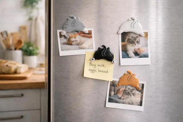 Alt view image 6 of 7 - Cat Butt Kitchen Magnets, Office and Locker Décor, Set of 4