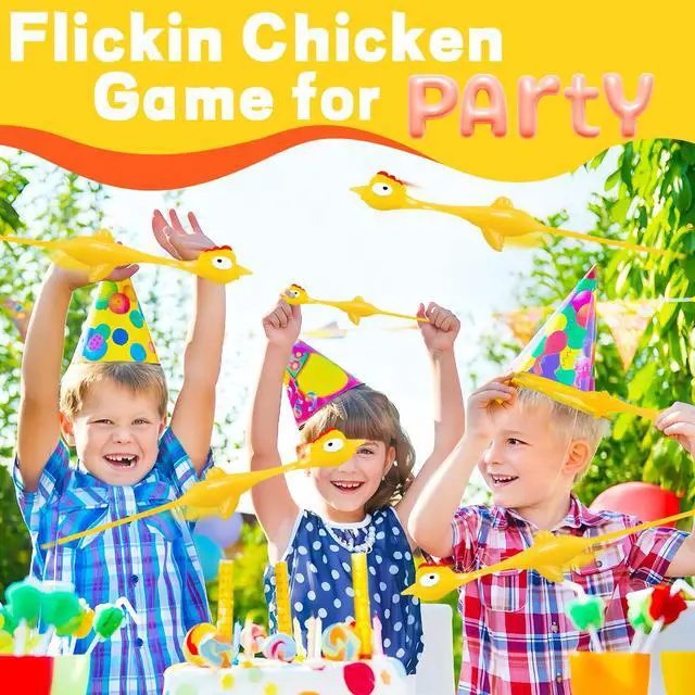 Alt view image 5 of 7 - 16Pack Finger Slingshot Chicken Rubber,Flying Stretchy Flick Stretchable Chickens Fingers for Gag Gift Birthday Christmas Halloween Party Favors Supplies Yellow