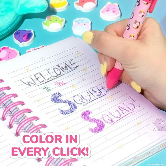 Alt view image 4 of 7 - Original Squishmallows Multicolor Pen, Novelty Pen With 6 Inks and Cam the Cat Topper, Cool School Supplies, Cute Pens and Stationery, Gifts for Girls, Back to School Stuff