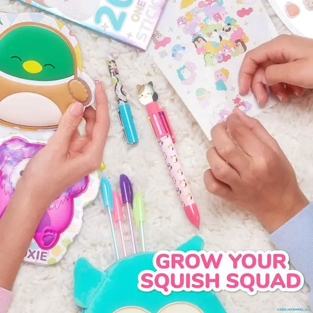 Alt view image 6 of 7 - Original Squishmallows Multicolor Pen, Novelty Pen With 6 Inks and Cam the Cat Topper, Cool School Supplies, Cute Pens and Stationery, Gifts for Girls, Back to School Stuff