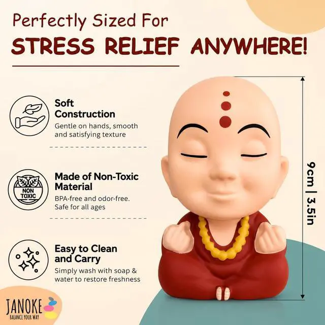 Alt view image 5 of 7 - Funny Stress Balls for Adults - Zen Style Squishy Squeeze Toy, Hilarious Gag Gift for Coworkers, Men & Women Unique Stress Relief Desk Toy