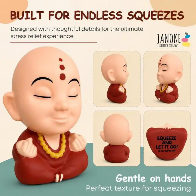 Alt view image 4 of 7 - Funny Stress Balls for Adults - Zen Style Squishy Squeeze Toy, Hilarious Gag Gift for Coworkers, Men & Women Unique Stress Relief Desk Toy