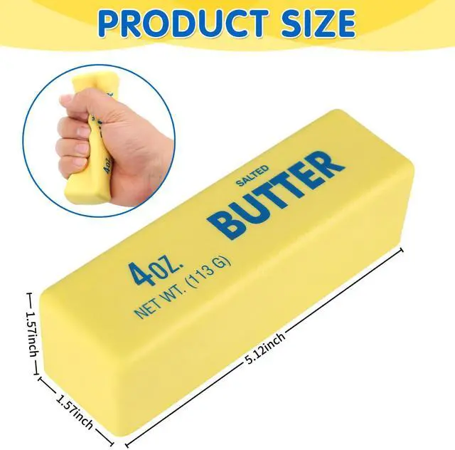 Alt view image 2 of 7 - Butter Squishy- Slow Rising Fidget Toys, Novelty Stress Relief Butter Squeeze Toy for Adults & Kids, Party Favors Gift Sensory Toy (1 PC)