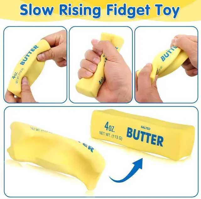 Alt view image 3 of 7 - Butter Squishy- Slow Rising Fidget Toys, Novelty Stress Relief Butter Squeeze Toy for Adults & Kids, Party Favors Gift Sensory Toy (1 PC)