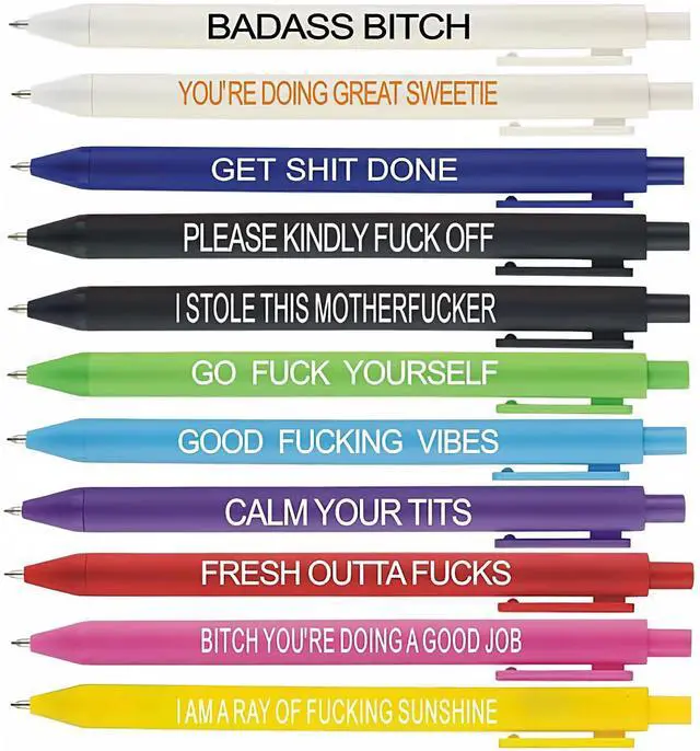 Main image of 11Pcs Funny Adult Ballpoint Pen Set, Premium Days of The Week Swear Cuss Word Pens for Office Gifts, Novelty Pens for Corworkers